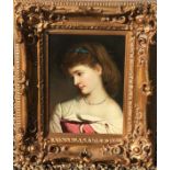 A VICTORIAN STYLE 20TH CENTURY OIL ON CANVAS In a decorative gilt frame. (57cm x 65cm)