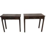 A MATCHED PAIR OF GEORGIAN TABLES To include a fold over tea table and a side table, each with
