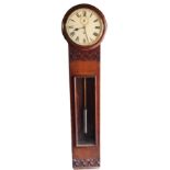 A VICTORIAN MAHOGANY REGULATOR CLOCK The white enamelled face with secondary dial, brass drum