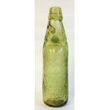 A VICTORIAN AMBER GLASS CODD BOTTLE Embossed 'Goffe & Sons, Birmingham', reverse bearing 'Codds