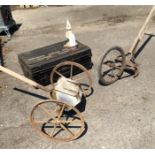 G.W.R., WHEATLEY STATION, A VICTORIAN CAST IRON GATE POST FINIAL Along with a metal tin trunk from