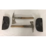 A PAIR OF MID 20TH CENTURY FIREMAN'S AXES One London AFS 8327 model, both contained in black leather
