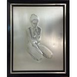 MARCELLO CASSINARI VETTOR, A 20TH CENTURY ALUMINIUM BAS-RELIEF FEMALE NUDE Signed to lower left '