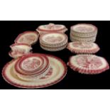 COPELAND, SPODE, AN EARLY 20TH CENTURY POTTERY DINNER SERVICE Having a rare underglaze red '