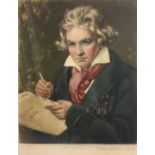 AFTER J.K. STIELER, A SIGNED LIMITED EDITION MEZZOTINT OF LUDWIG VAN BEETHOVEN, 1770 -1827