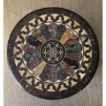 AN EARLY 19TH CENTURY ITALIAN GRAND TOUR CIRCULAR SPECIMEN MARBLE TABLE TOP Set in an Edwardian