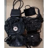 A COLLECTION OF SIX VINTAGE HANDBAGS To include a Diesel bag with large pewter clasp, three All