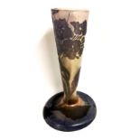 GALLE, AN ORIGINAL CAMEO GLASS VASE Decorated with flowers, signed with a star. (20cm reduced)