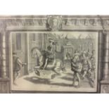 A SET OF FOUR 19TH CENTURY BLACK AND WHITE ENGRAVINGS French 17th Century court scenes, including
