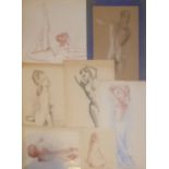 J.L. BRYSON, A SERIES OF TEN PASTEL AND PENCIL DRAWINGS To include a studies of nude ballerinas