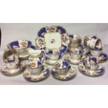 A VICTORIAN ROCKINGHAM STYLE PORCELAIN TEA SERVICE Comprising six breakfast cups and nine tea