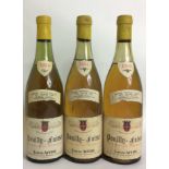 THREE BOTTLES OF VINTAGE WHITE WINE Pouilly-Fuissé Louis Affre, 1966, having a yellow cap and