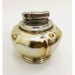 COLIBRI, A VINTAGE WHITE METAL TABLE LIGHTER With Colibri roundel to base. (h 7cm)
