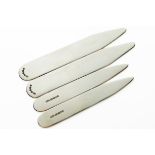 LINKS OF LONDON, TWO PAIRS OF TAPERING SILVER COLLAR STIFFENERS To include a large and small pair,