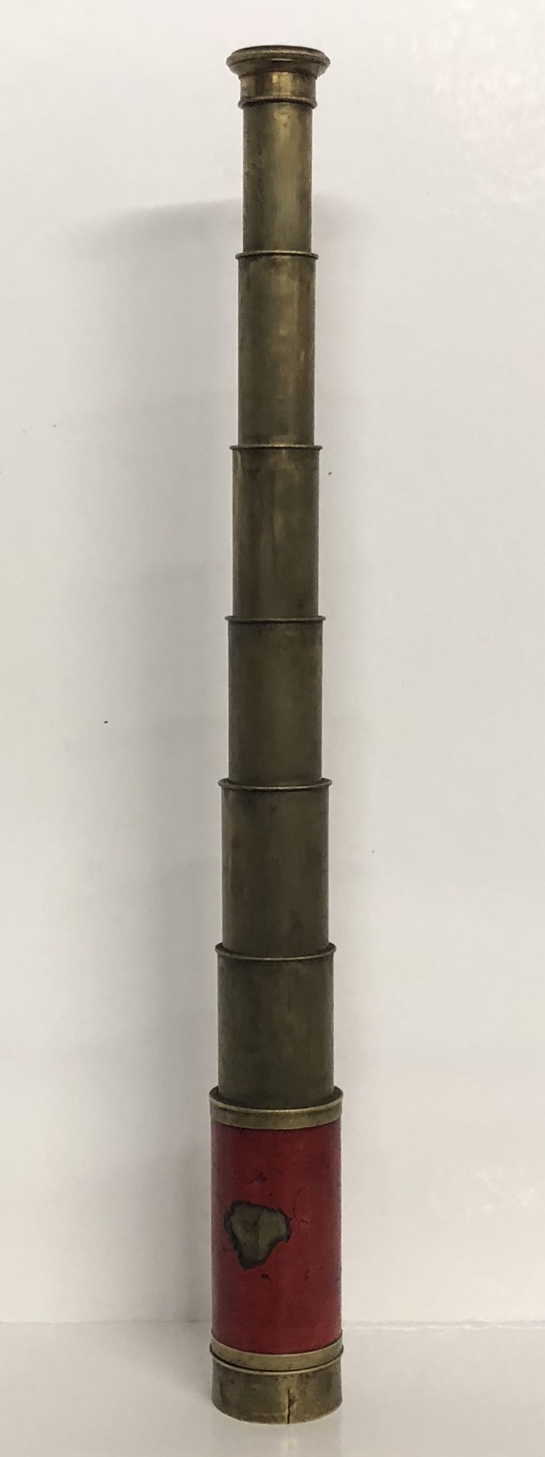 G. RICHARDSON, ST. CATHERINES, LONDON, A 19TH CENTURY SIX PULL BRASS TELESCOPE. (36cm) - Image 3 of 3