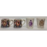DAME LAURA KNIGHT, A RARE EARLY 20TH CENTURY ROYAL COMMEMORATIVE MUG Having a lion mask handle and a