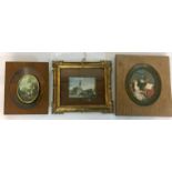 A 20TH CENTURY OVAL MINIATURE Depicted with a young lady playing the Piano, signed lower right (