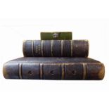 TWO 19TH CENTURY LEATHER BOUND BOOKS To include a bible, published by the Oxford University Press,