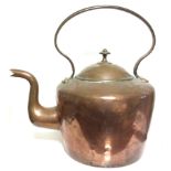 A LARGE VICTORIAN COPPER OVAL KETTLE With brass castellated seam.