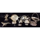 A COLLECTION OF EARLY 20TH CENTURY SILVER AND SILVER PLATED ITEMS Comprising a Continental silver