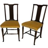ATTRIBUTED TO RICHARD NORMAN SHAW, A PAIR OF MAHOGANY SIDE CHAIRS The unusual reeded back splat over