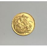 A 22CT GOLD FULL SOVEREIGN With a St. George and the dragon depiction to one side and King George