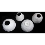 A COLLECTION OF FOUR 20TH CENTURY CONTINENTAL PARIAN WARE LITHOPANES Comprising of three conical