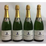 FOUR BOTTLES OF VINTAGE CHAMPAGNE Bertrand Leclerc, 1979, with gold caps and a black band marked '