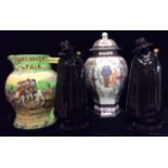 AN EARLY 20TH CENTURY FIELDINGS POTTERY MUSICAL JUG Embossed with the scene from the nursery