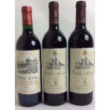 THREE BOTTLES OF VINTAGE RED WINE Castillo de Almansa,1993 and a bottle of Château Calon Saint-