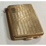 AN EARLY 20TH CENTURY 9CT GOLD RECTANGULAR MATCH CASE With engine turned decoration. (approx 6cm x