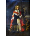 FOLLOWR OF SIR GODFREY KNELLER, 1646 - 1723, A LIFE SIZE 18TH CENTURY OIL ON CANVAS Full length