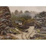CHUDLEIGH ROCKS, DARTMOUTH, A 19TH CENTURY WATERCOLOUR Along with two other watercolours, a pencil