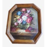 E.M. BALL, A 20TH CENTURY OIL ON BOARD Still life study of a floral bouquet, signed to base and held