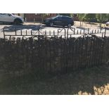 A PAIR OF HEAVY WROUGHT IRON DRIVEWAY GATES With posts. (270cm x 122cm)