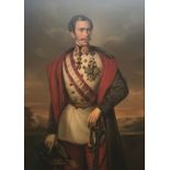 ATTRIBUTED TO ANTON EINSLE, AUSTRIAN, 1801 - 187, OIL ON CANVAS Full length portrait of Emperor