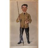 A SET OF SIX VANITY FAIR SPY PRINTS To include sporting figures, walnut framed and glazed,