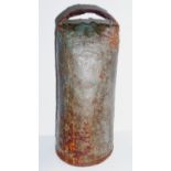 AN ANTIQUE BRONZE CYLINDRICAL MONASTERY BELL With applied crucifix to centre. (approx 25cm)