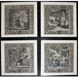 A SET OF FOUR 18TH CENTURY BLACK AND WHITE ENGRAVINGS Depicting scenes from ancient mythology