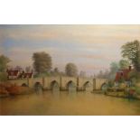 ALFRED SALE WATSON, A PAIR OF EARLY 20TH CENTURY WATERCOLOURS Riverscapes, 'Newbridge on the Upper