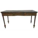 AN EARLY 19TH CENTURY FRENCH GILTWOOD AND GESSO CONCAVE SIDE TABLE The faux marble top over three