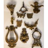 A COLLECTION OF 19TH CENTURY GILT BRONZE FURNITURE MOUNTS.