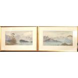 EDWIN EARP, 1851 -1945, A PAIR OF WATERCOLOURS Views of Derwent waters, framed and glazed. (59cm x