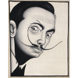 A STYLISH CONTEMPORARY OIL ON LINEN Portrait of Dali. (74cm x 95cm)