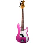 AFTER FENDER, A PRECISION STYLE BASS GUITAR Bubblegum pink finish, white scratch plate and chrome