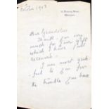 CLEMENTINE CHURCHILL, A MID 20TH CENTURY FACSIMILE LETTER Giving thanks for aid provided to