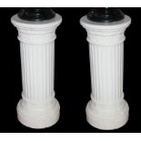 A PAIR OF REGENCY DESIGN PAINTED COLUMNS. (h 88cm x 38cm)