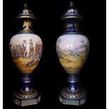 SÈVRES, A LARGE AND IMPRESSIVE PAIR OF 19TH CENTURY PORCELAIN COVERED OVOID VASES With bronze