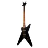 A DEAN ML METALMAN BASS GUITAR With classic black finish, active EQ, skull mask knobs and black