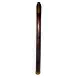 A 19TH CENTURY MAHOGANY AND BRASS TELESCOPE. (approx 85cm)